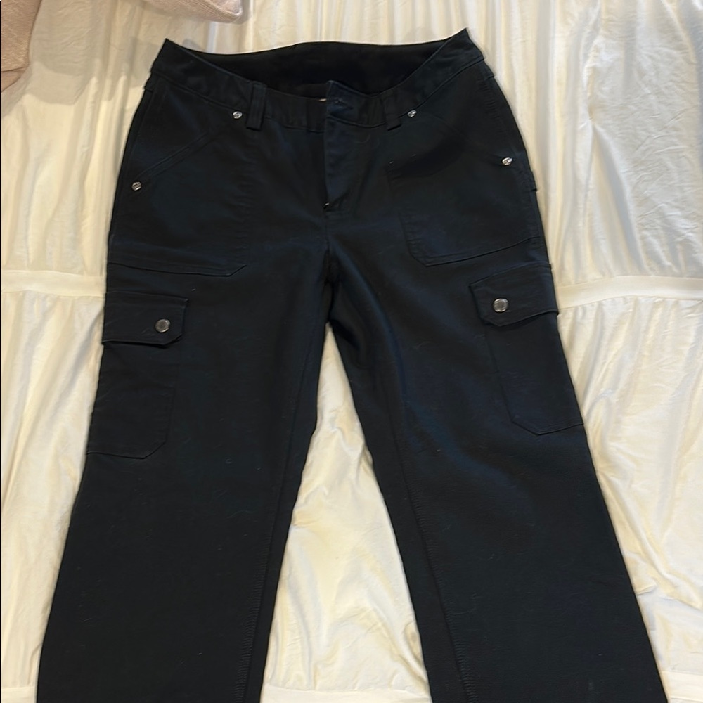 Duluth Trading Co Lined Black Firehose Cargo Pants